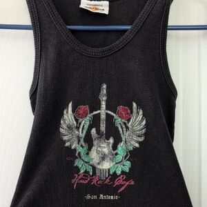 Hard Rock Cafe Black Tank Top with Guitar Design